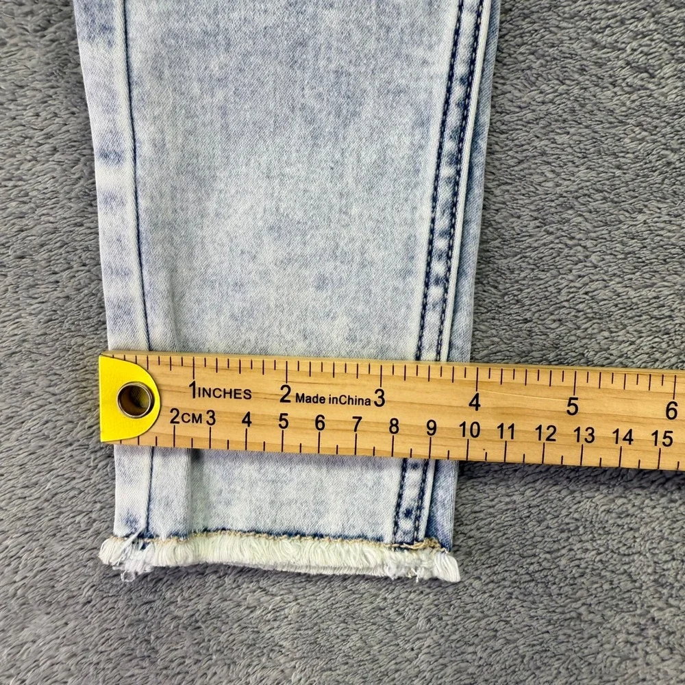 Justice Girls Denim Leggings Size‎ 14 Slim Blue Acid Wash Soft Stretchy Comfy